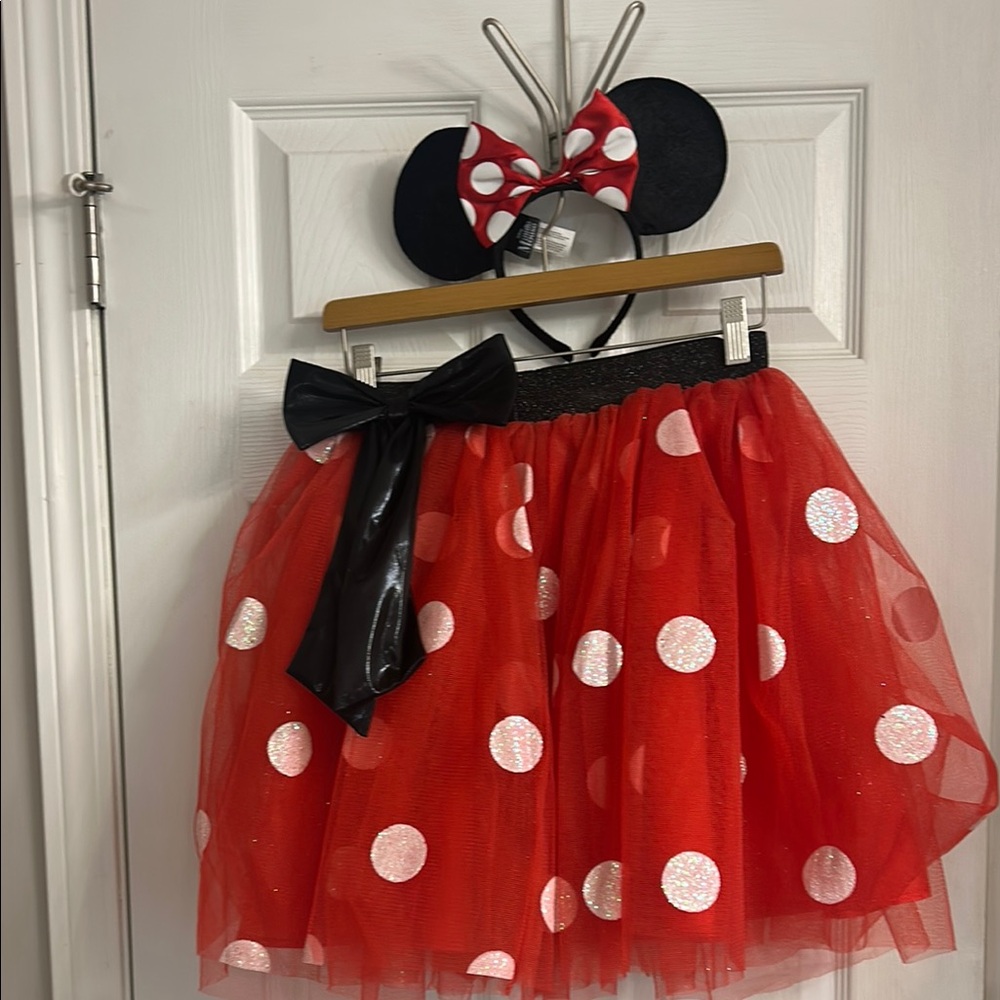 Minnie Mouse Costume with Headband and Necklace